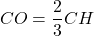 \[CO = \frac{2}{3}CH\]