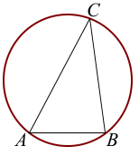 Ugol C treugol'nika ABC vpisannogo v okruzhnost' 30