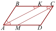 Ugol mezhdu bissektrisami protivopolozhnyh uglov parallelogramma