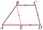 V trapecii ABCD pryamaya BE parallel'na bokovoj storone CD