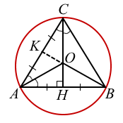 Vysota treugol'nika cherez radius opisannoj okruzhnosti