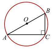 radius opisannoj okolo pryamougol'nogo treugol'nika